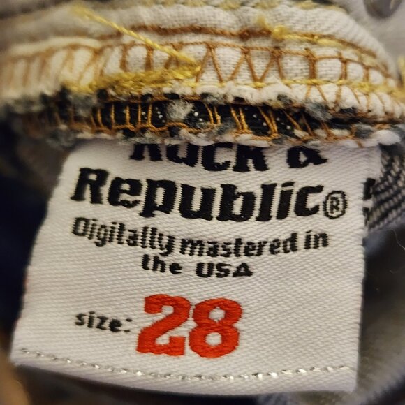 Rock & Republic Bootcut Jeans 28 Embroidered Pockets - Picture 9 of 13